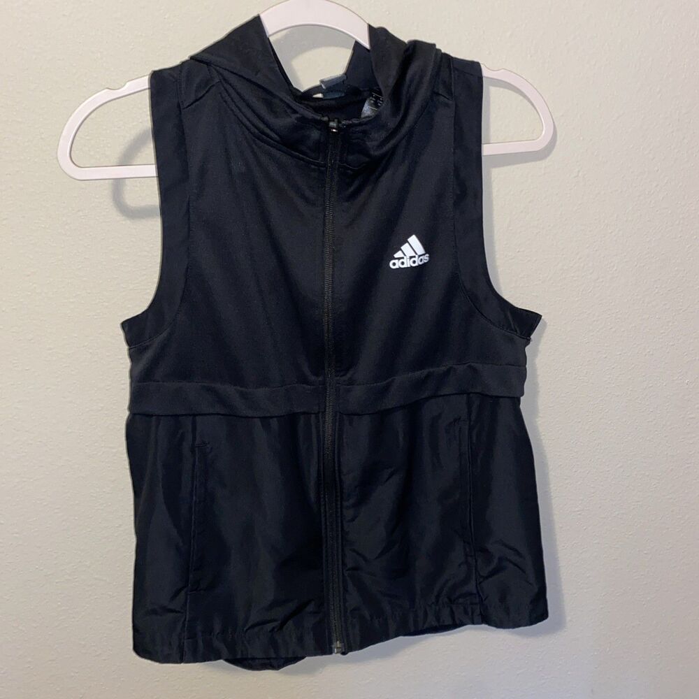 Adidas Kids Hooded Vest Black